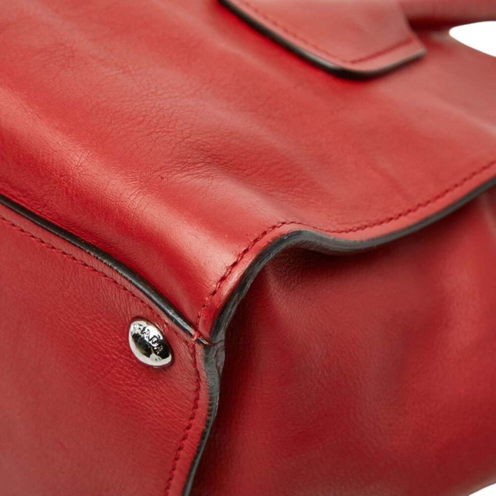 PRADA Red Leather Shoulder Bag - Picture 6 of 10